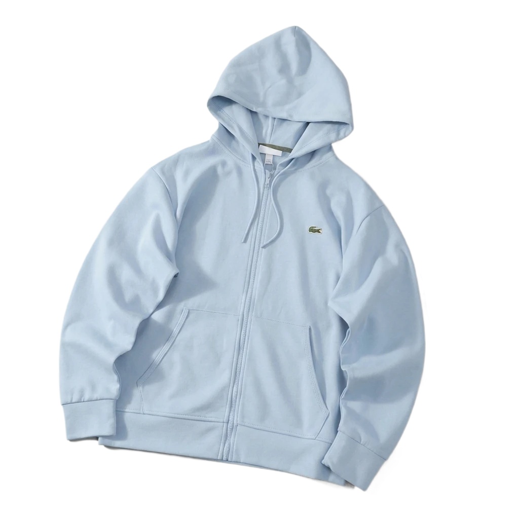 Lacoste simple style light blue hoodie