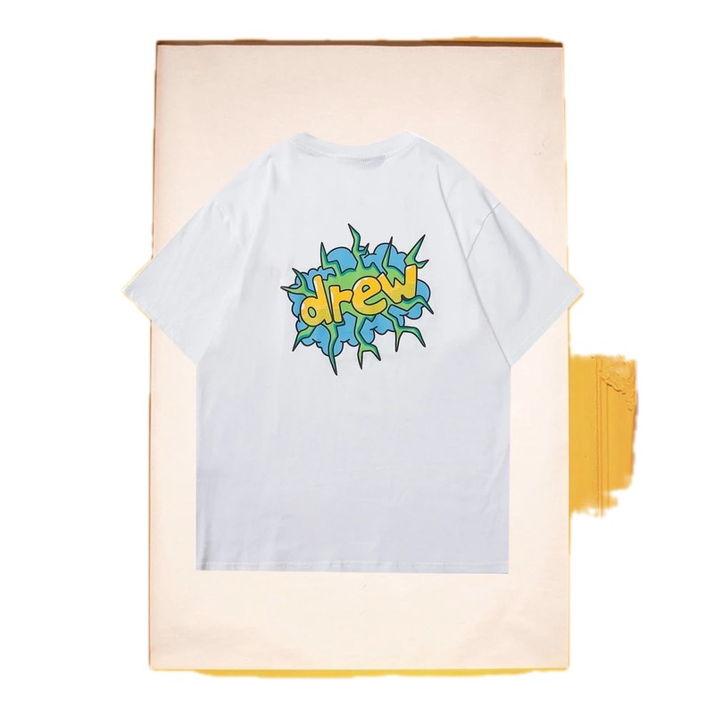 DREW Explosion Print Street Style White T-Shirt