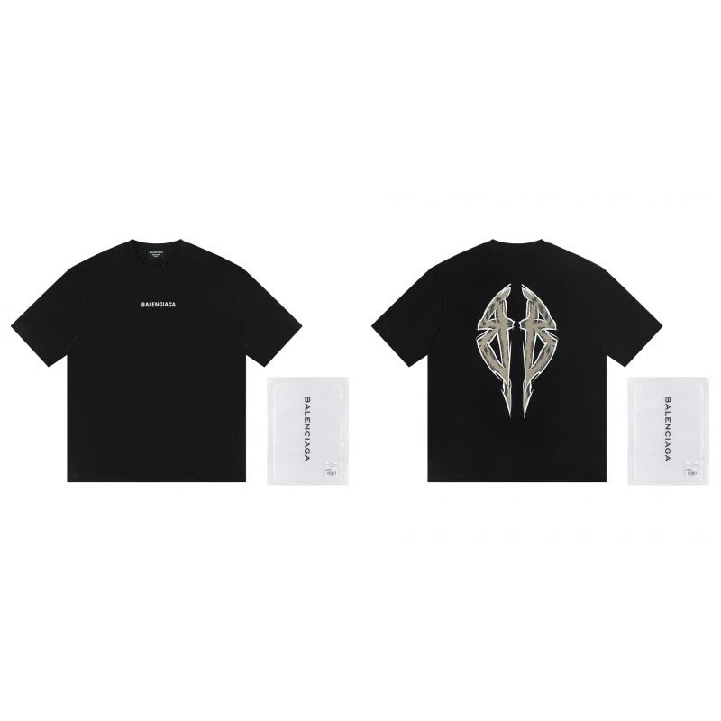Balenciaga Double B Graffiti High Street Black T-Shirt