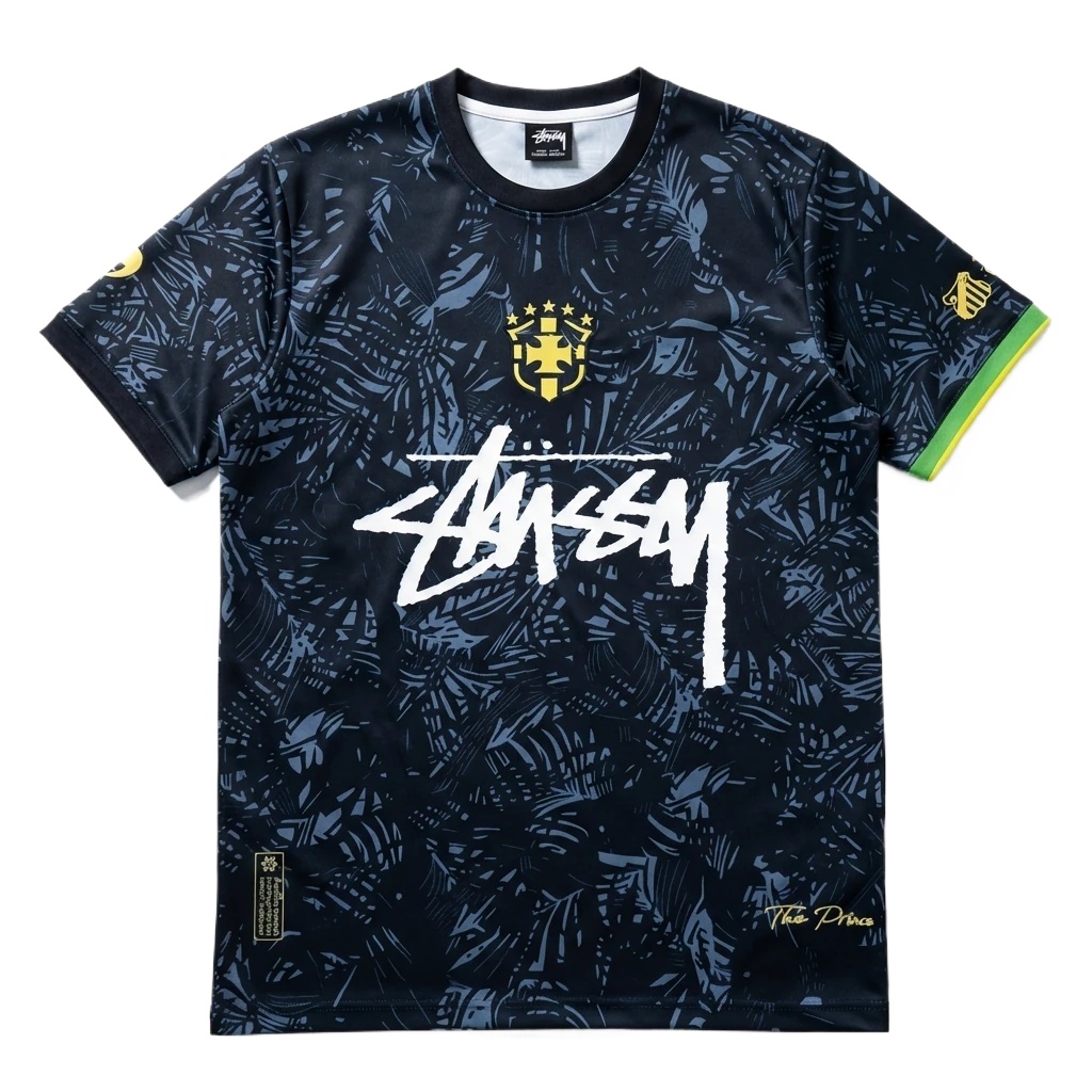Stussy Printed Trendy Black Short-sleeve Shirt