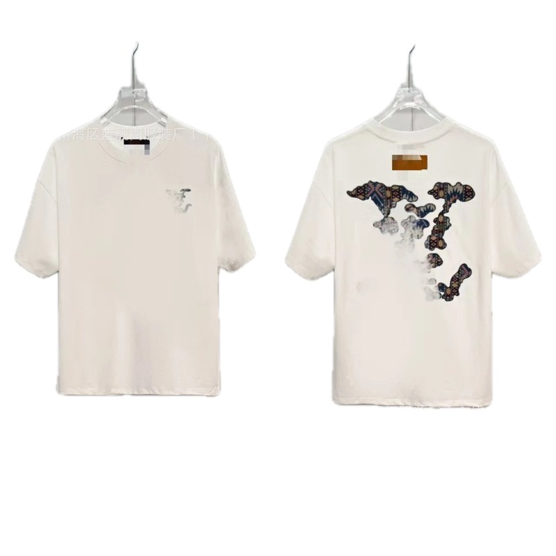 Louis Vuitton Vintage-style Jacquard White Short-sleeved T-shirt