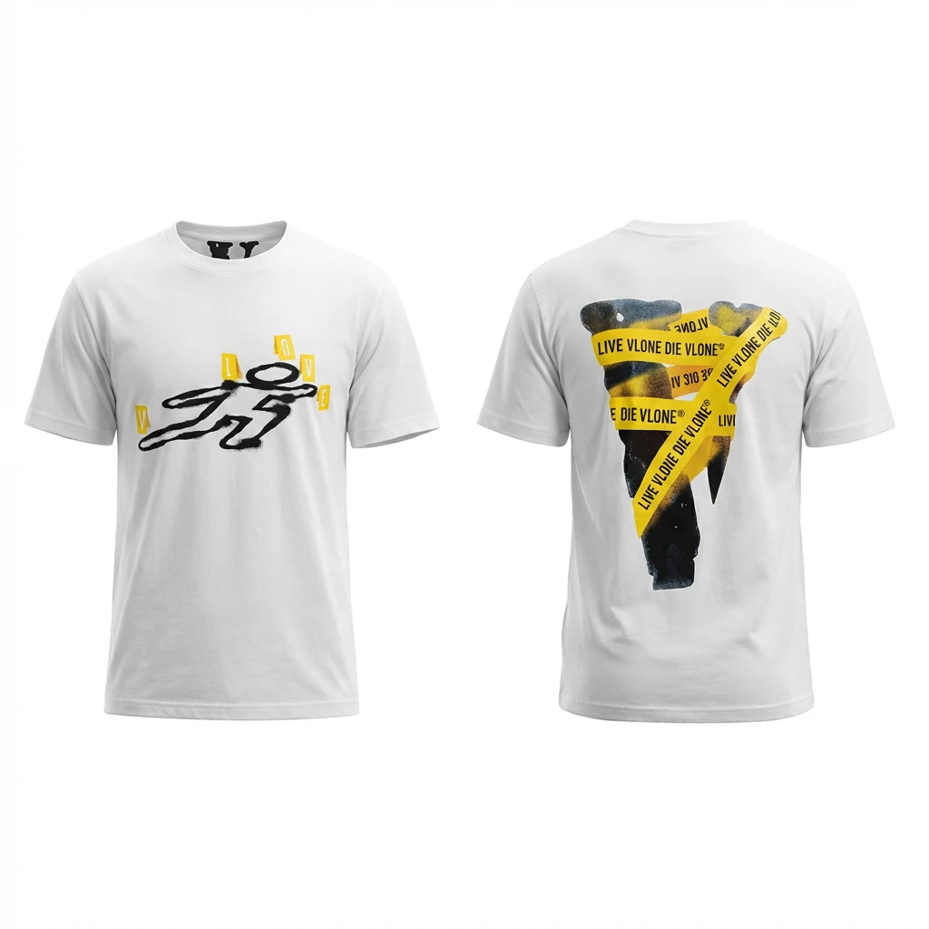 Vlone's trendy and cool white T-shirt with personality.