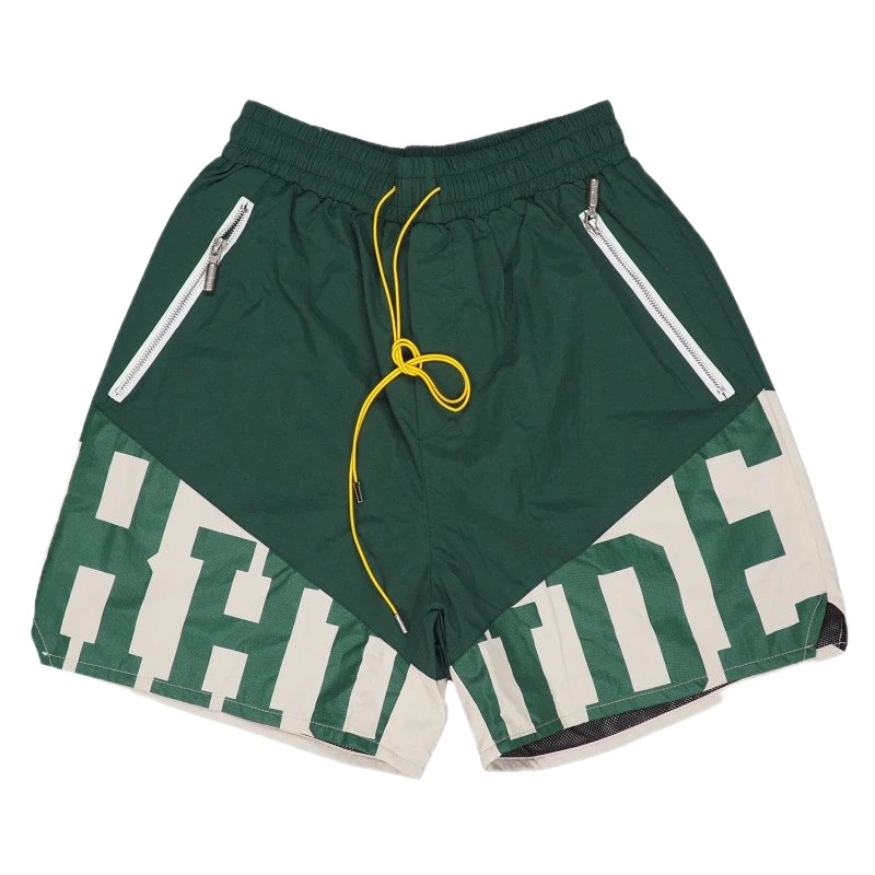 RHUDE sporty green shorts