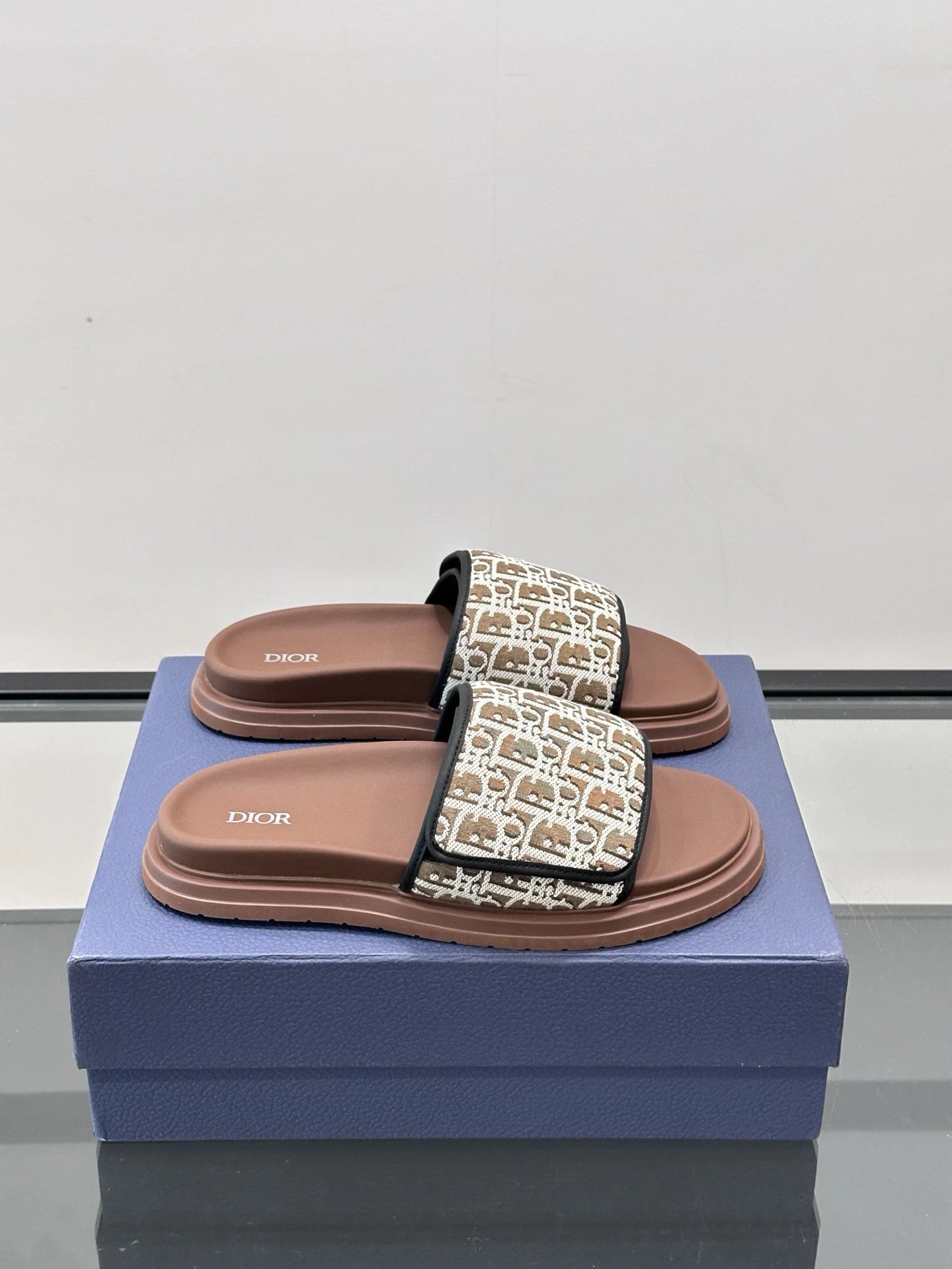 Dior Vintage-style Brown Monogram Slippers