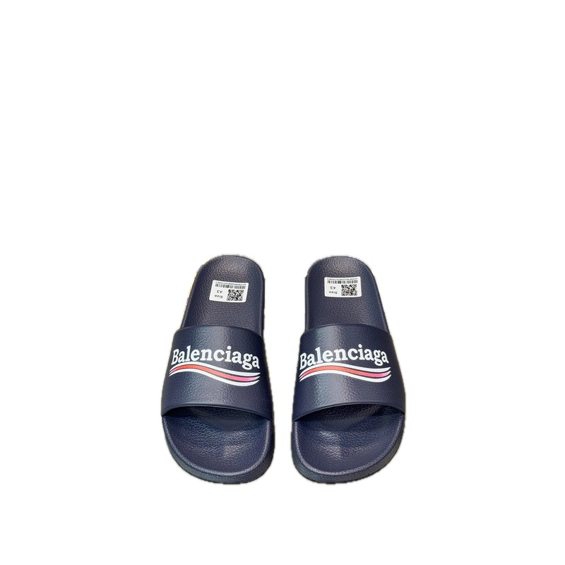 Balenciaga Logo-trend Navy Blue Slides