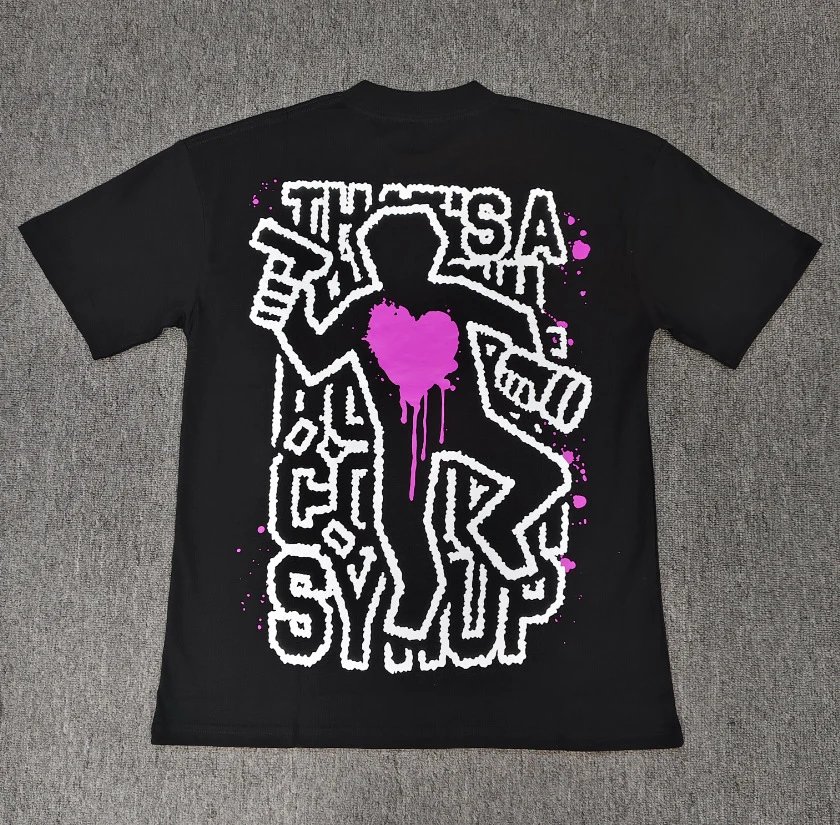 CLOT Heart Graffiti Street Style Black Short-sleeve T-shirt