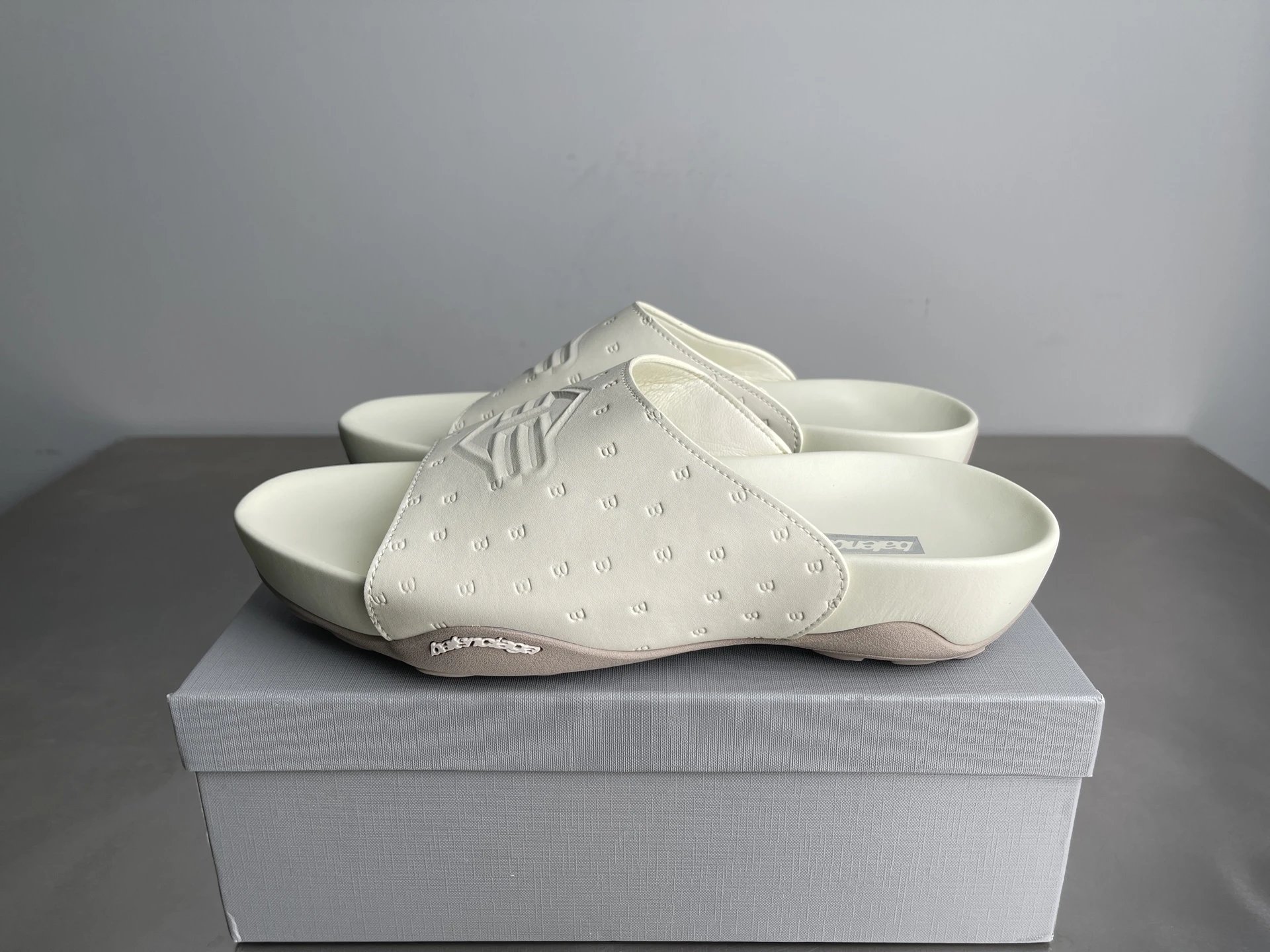 Balenciaga Monogram Trendy Cool Style Off-White Slides