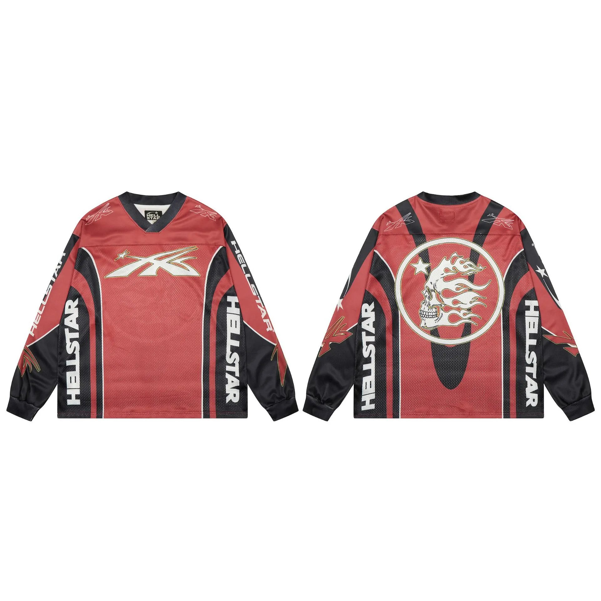 Hellstar Skull Street Style Red and Black Jersey