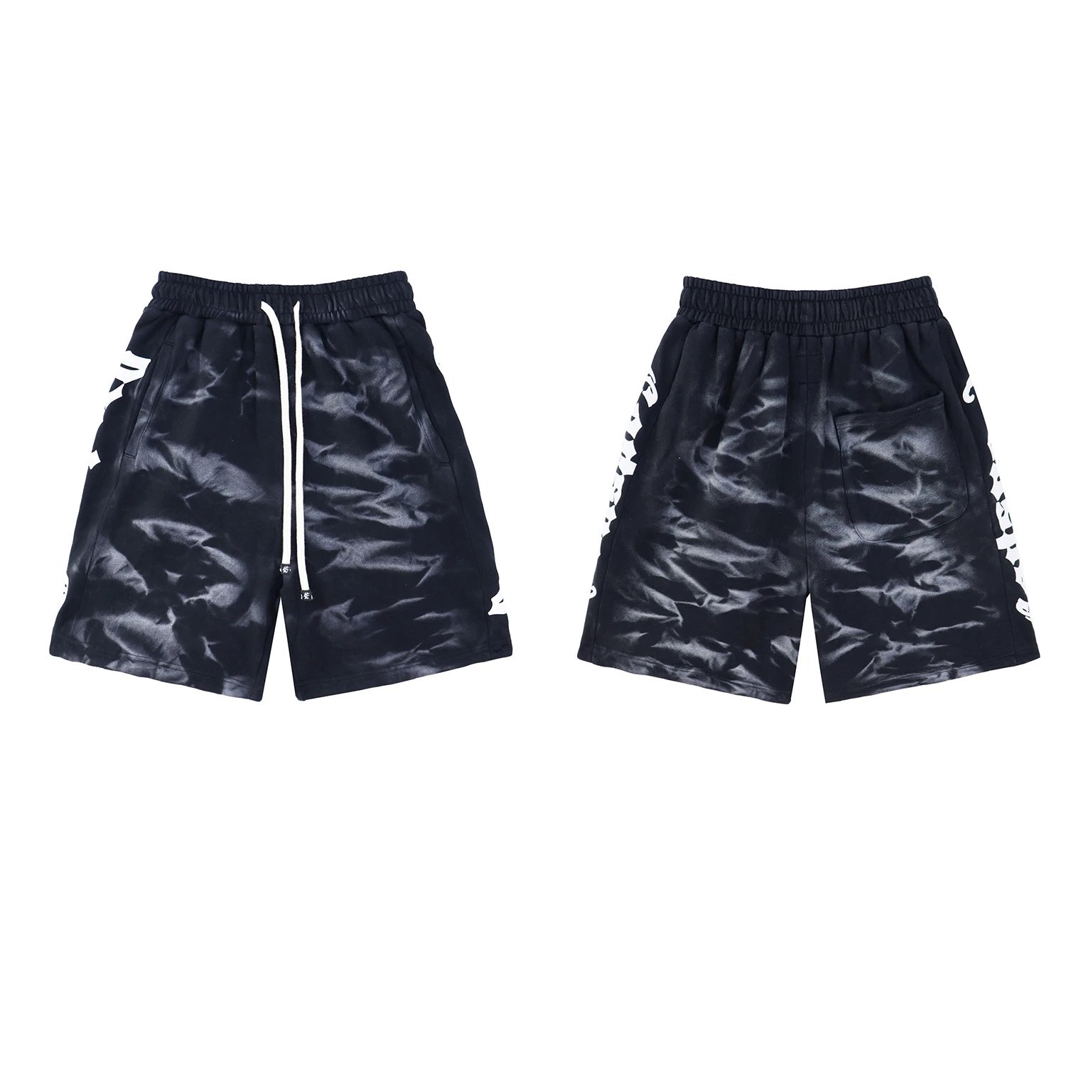 Godspeed Tie-Dye Collection Street Style Black and Grey Shorts