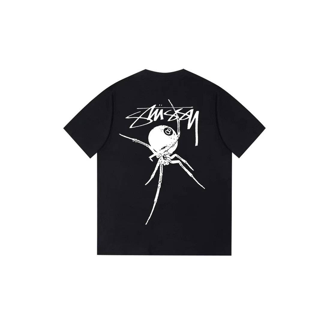 Stussy Urban Graphic T-shirt Black White Stussy with Statement Pattern