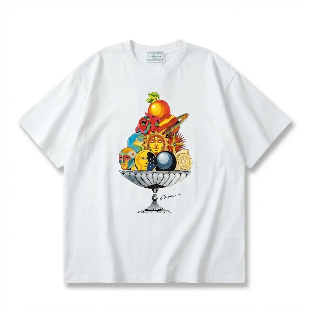 Casablanca Printed Trendy White T-shirt