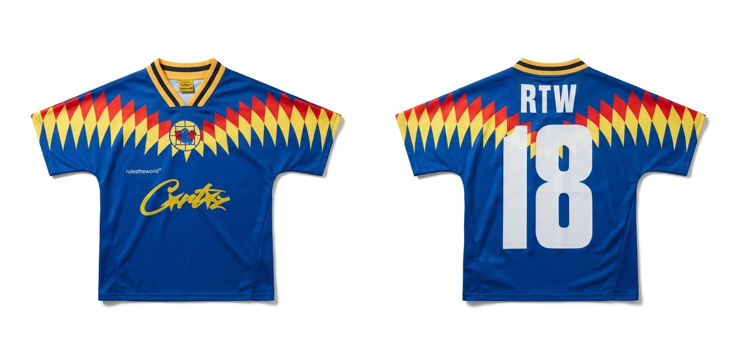 Corteiz RTW Series Retro-Style Blue Jersey