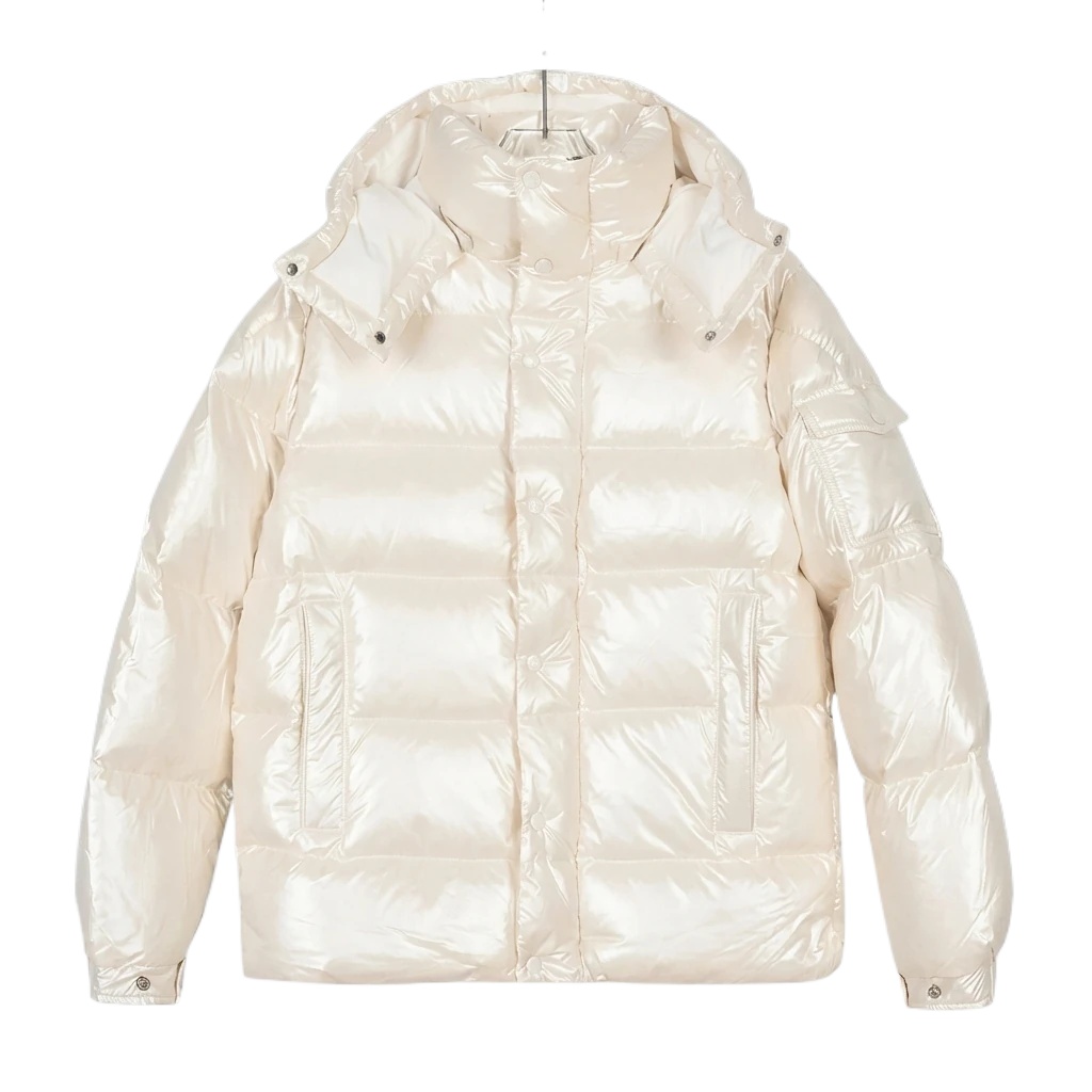 Moncler pearlescent white down jacket