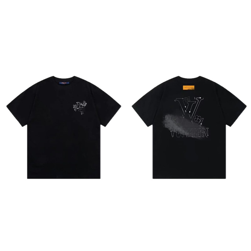 Louis Vuitton LV Printed Street Style Black T-Shirt