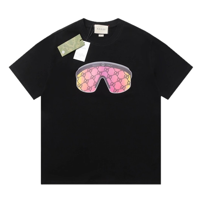 Gucci-printed fashionable black T-shirt