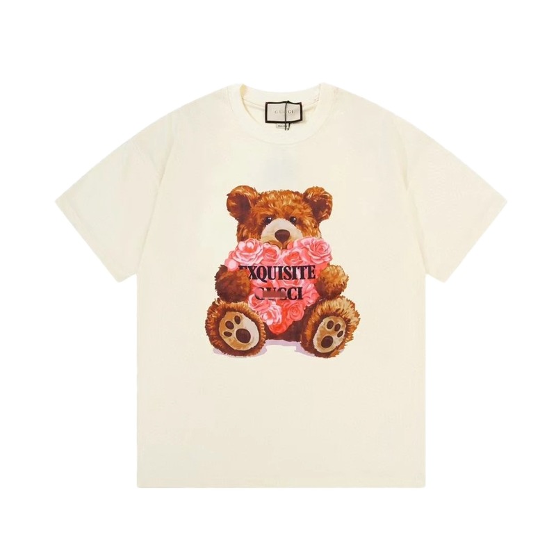 Gucci Teddy Bear Print Casual Off-white T-shirt