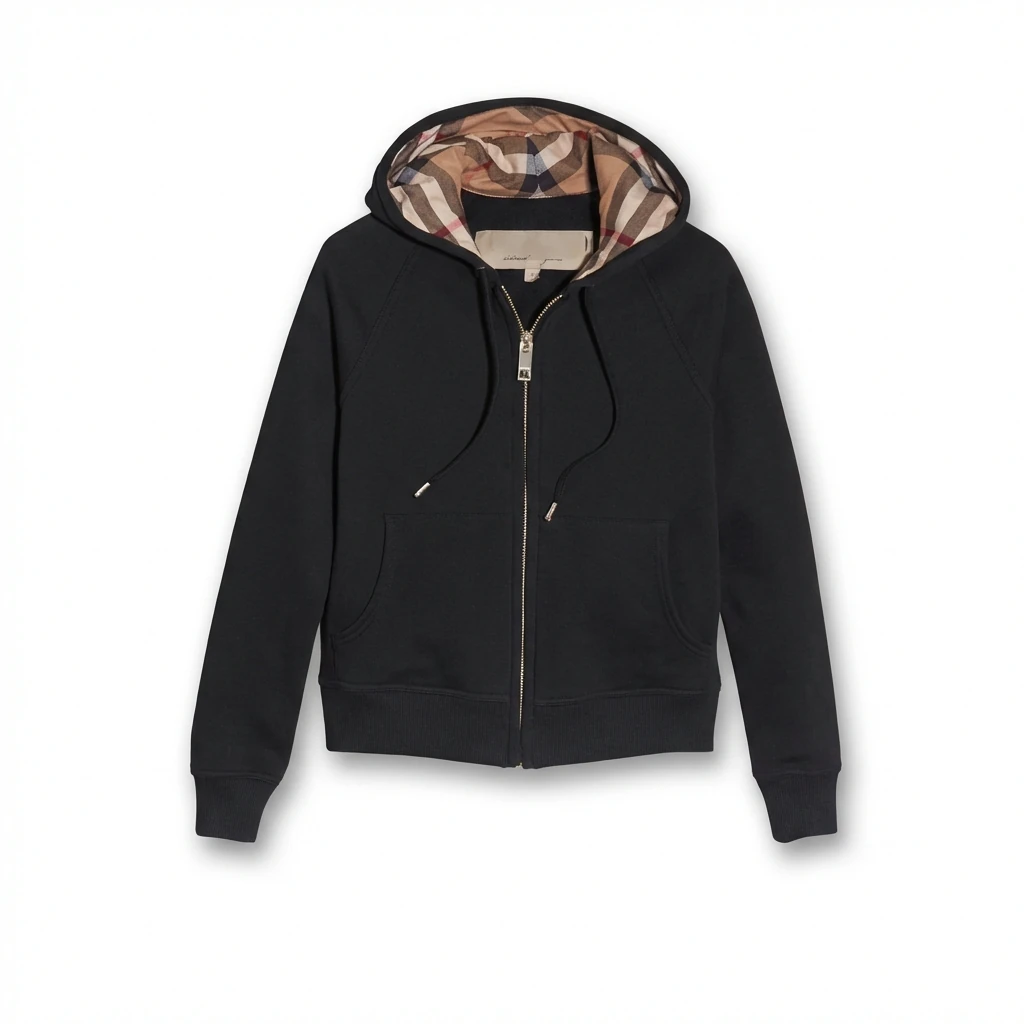 Burberry checkered hooded black sweatshirt