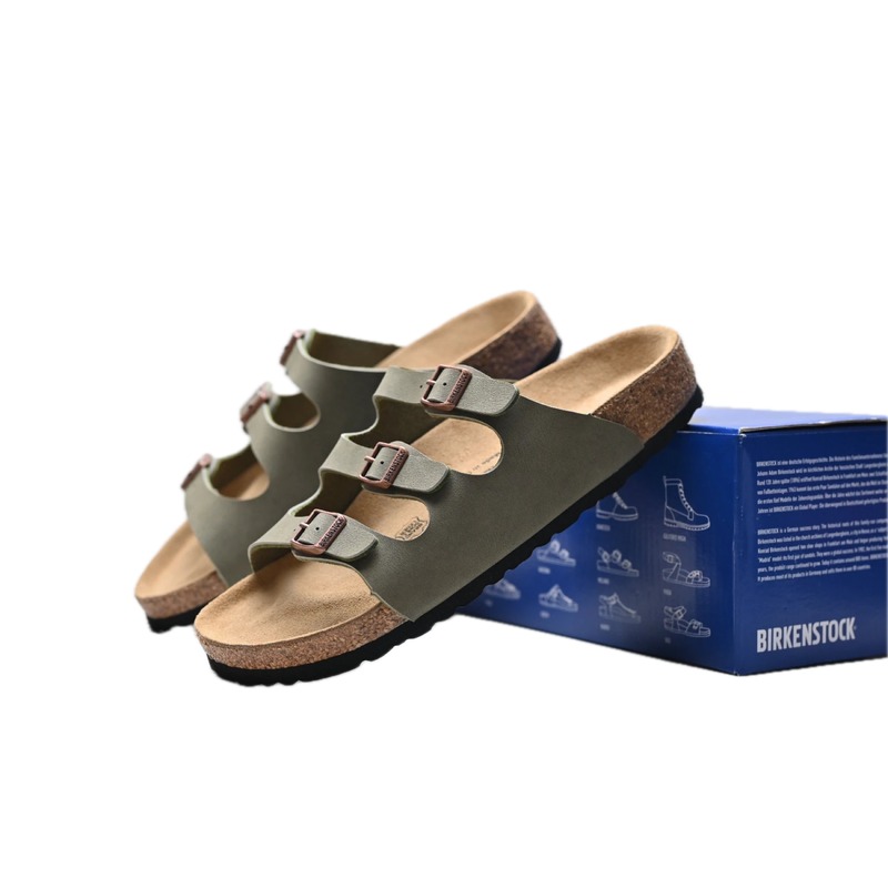 BIRKENSTOCK Casual Retro Army Green Slide Sandals
