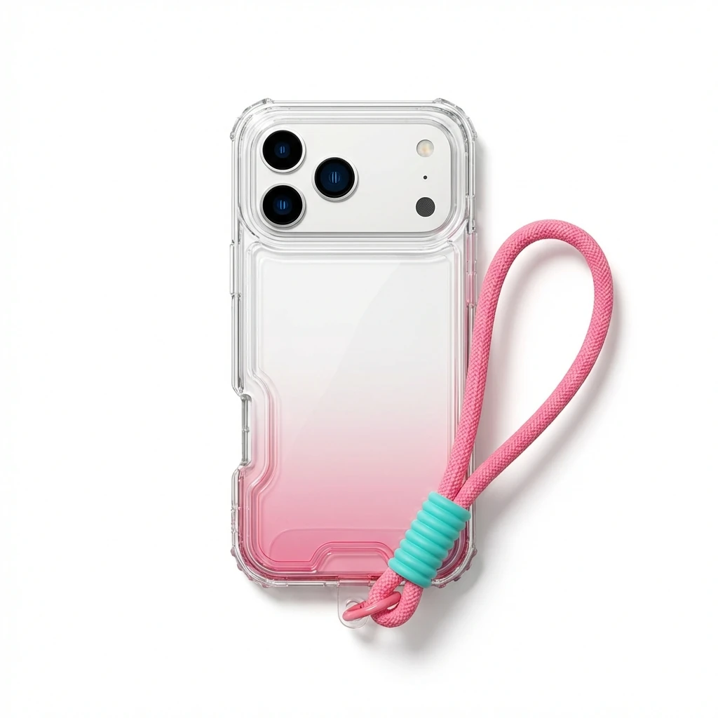 Trendy brand transparent gradient style iPhone case