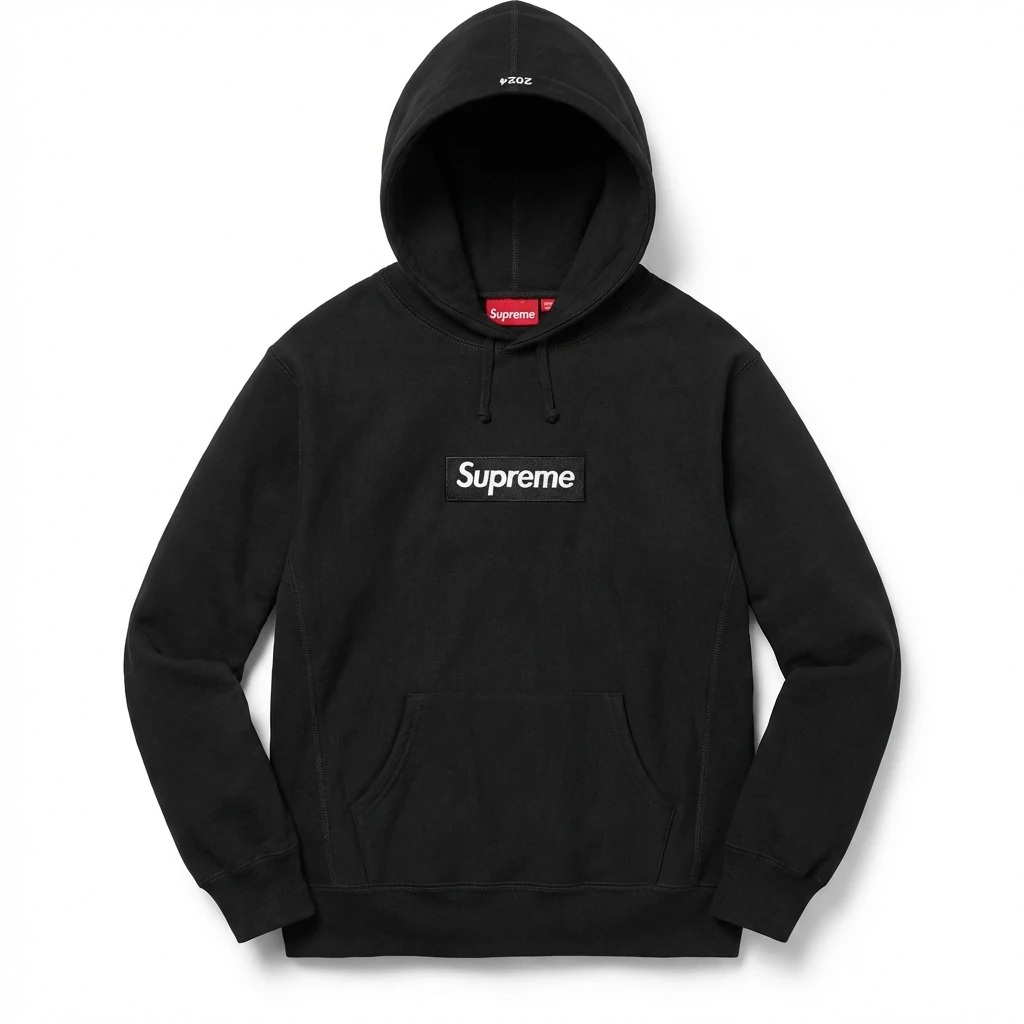 Supreme basic black hoodie