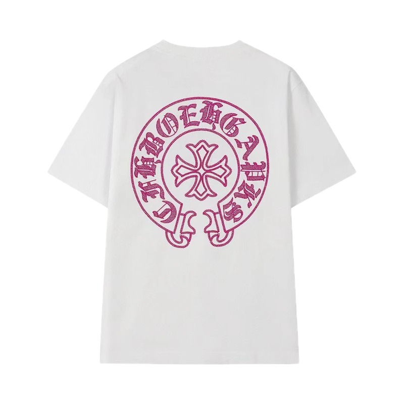 Chrome Hearts Cross Print Street Style White T-Shirt