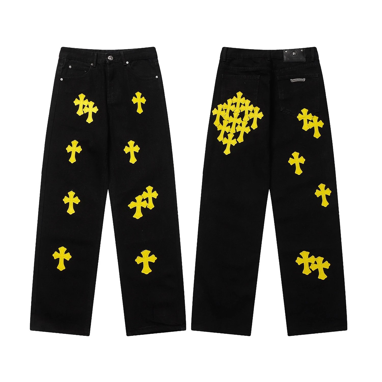 Chrome Hearts Easy Match Graphic jeans Light Denim Jeans for Everyday Use