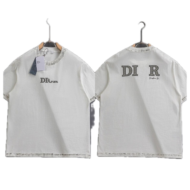 Dior Letter Print Vintage White T-shirt