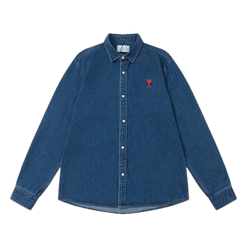 AMI Little Devil Trendy and Cool Denim Blue Shirt