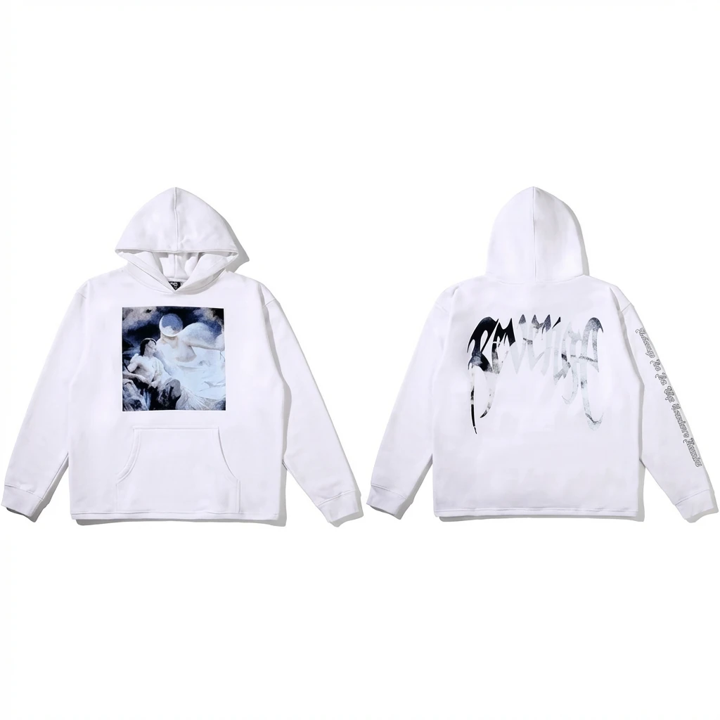 Revenge dark style white hoodie