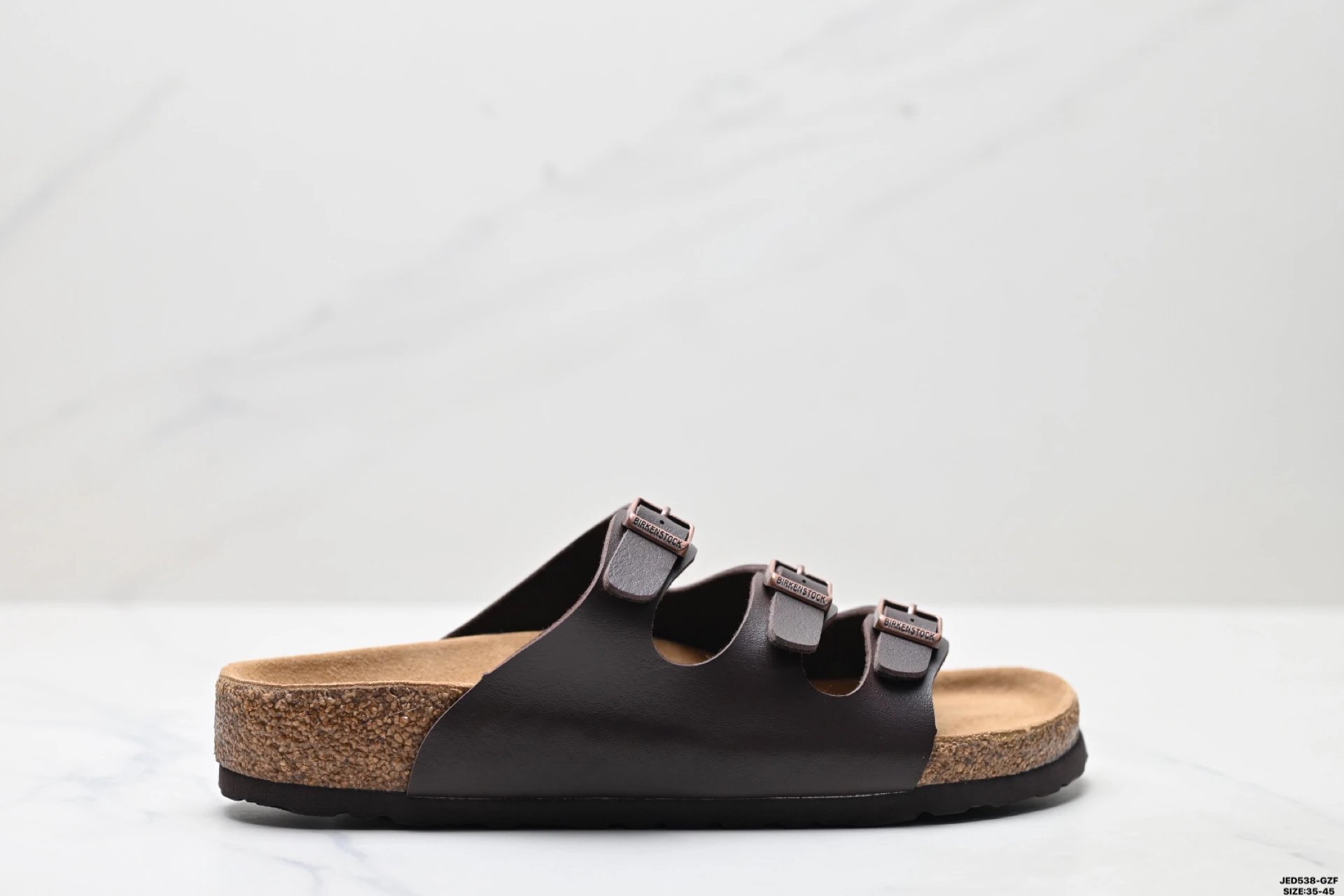 BIRKENSTOCK Casual Dark Brown Cork Slide Sandals