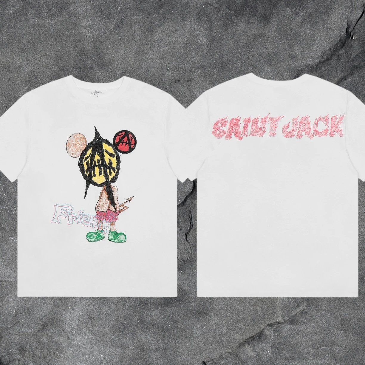 Denim Tears 2032-08 White Graphic T-Shirt City Outfit