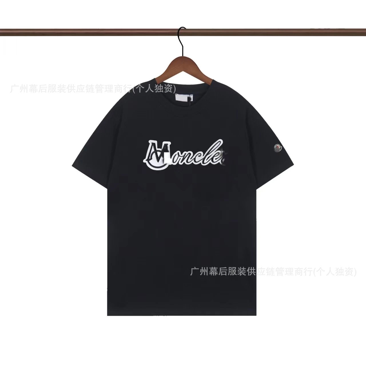 Moncler Printed Collection Streetwear Style Black T-Shirt