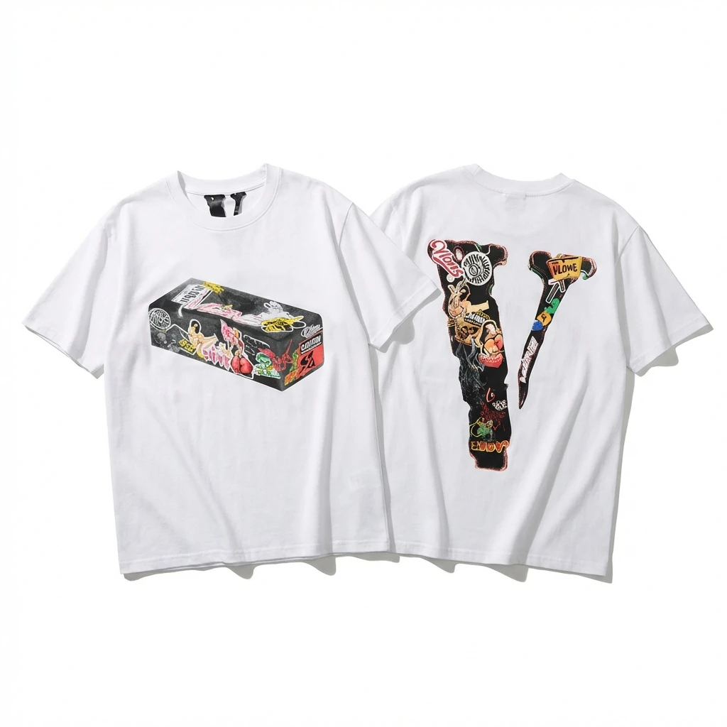 Vlone graffiti-style white T-shirt