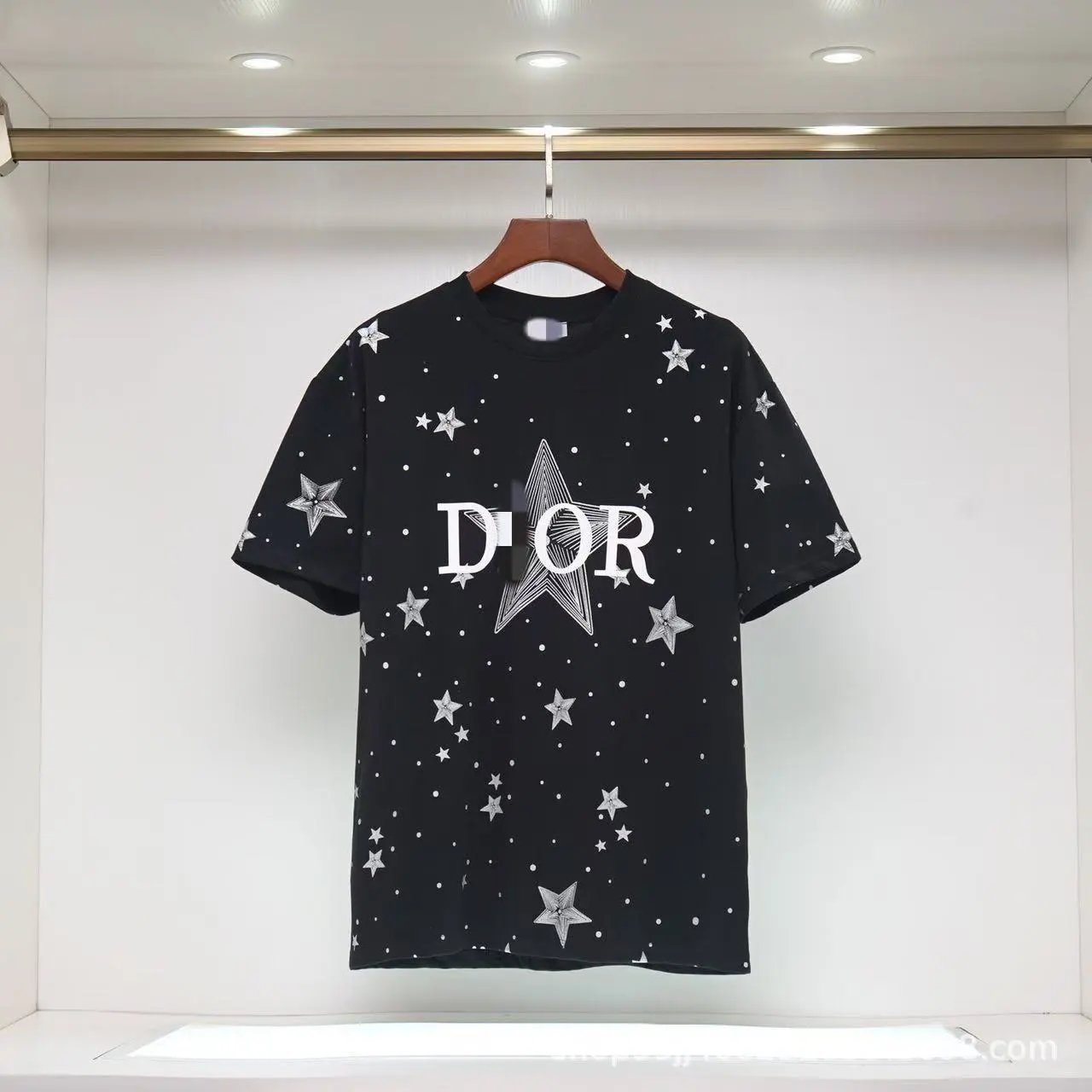 Dior Trendy Cool All-over Star Print Black T-Shirt