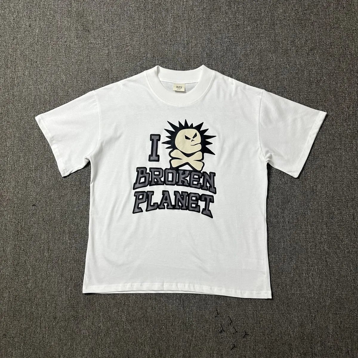 Broken Planet Classic Graphic T-shirt White Cotton Bold for Daily Styling