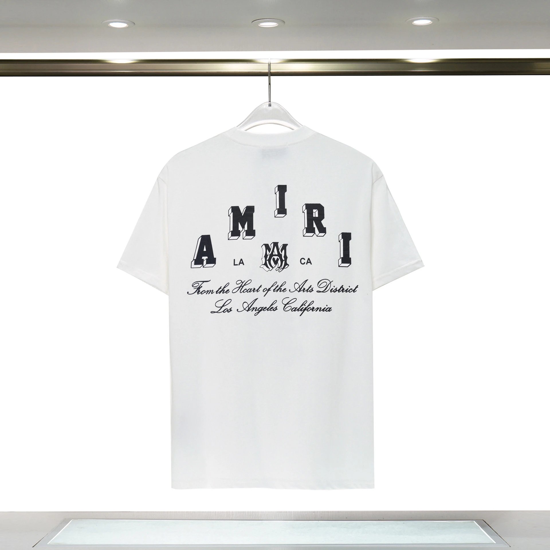 Amiri Daily Graphic T-shirt White Blue Amiri with Visual Detail