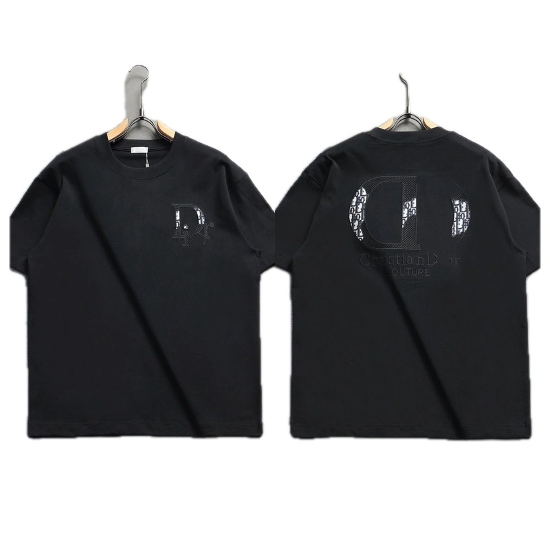 Dior Monogram Light Luxury Style Black Short-sleeve T-shirt