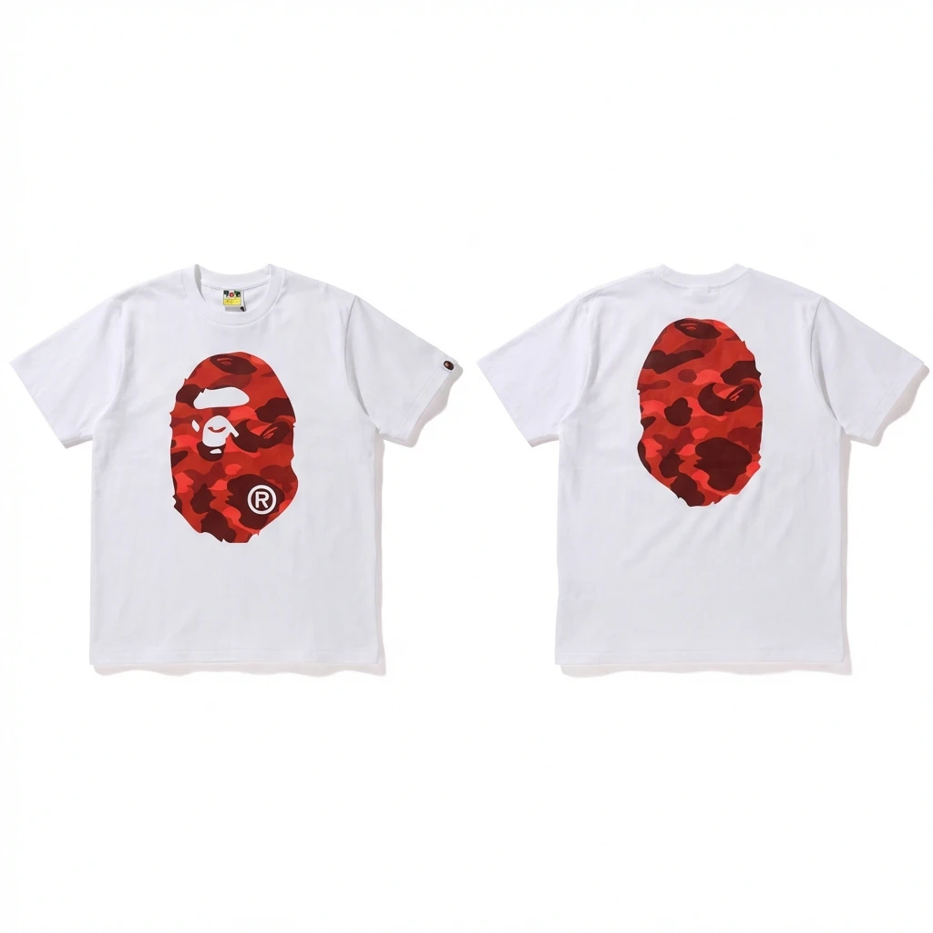 Bape camouflage style white T-shirt