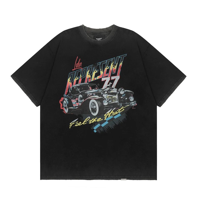 Represent American Retro Classic Car Black T-Shirt