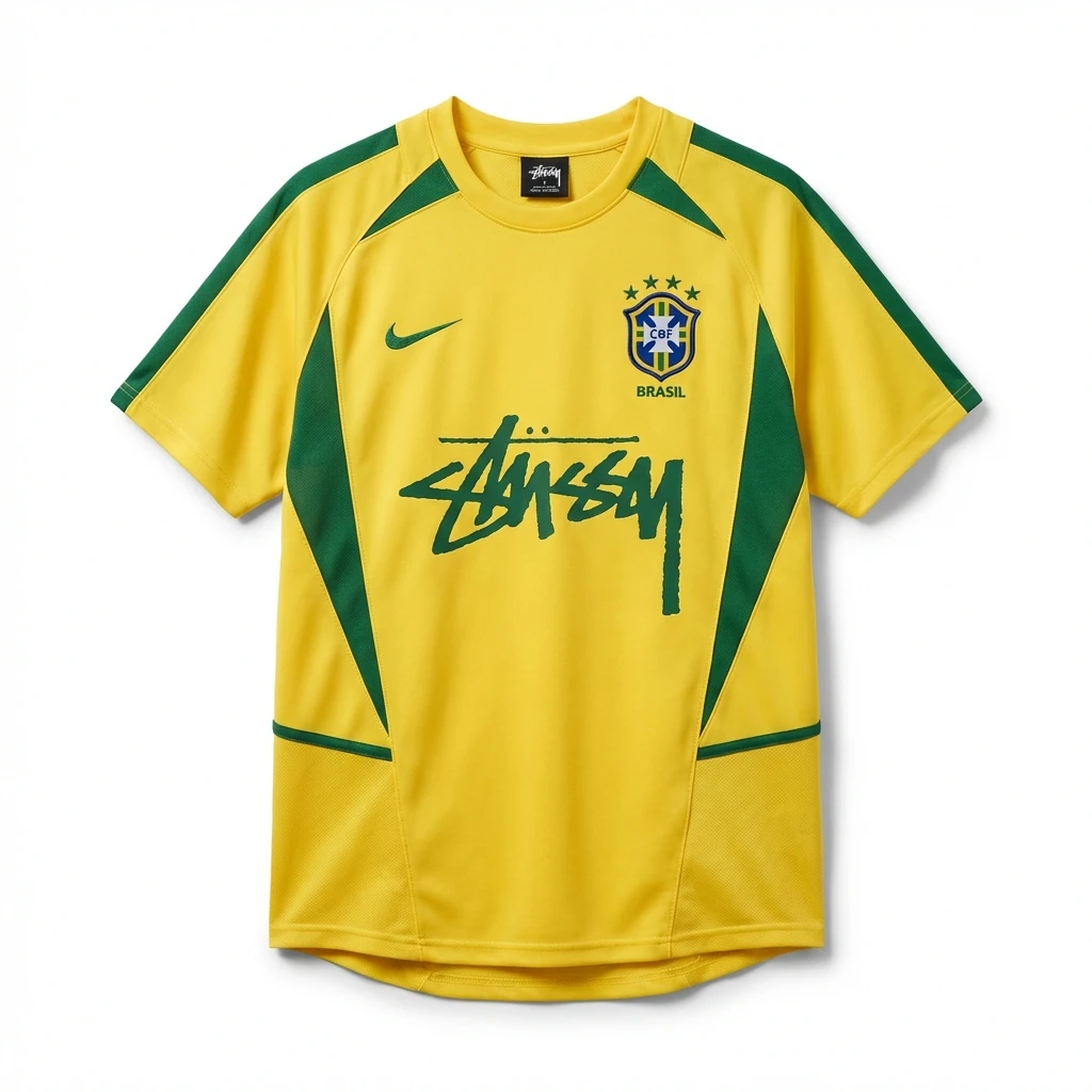 Stussy Brazilian-style yellow-green T-shirt