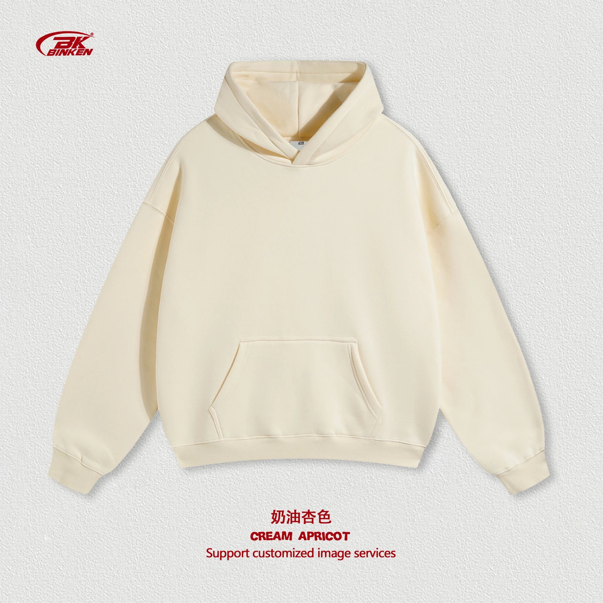 Travel Pullover hoodie Navy Blank Kangaroo with Soft Visual Tone