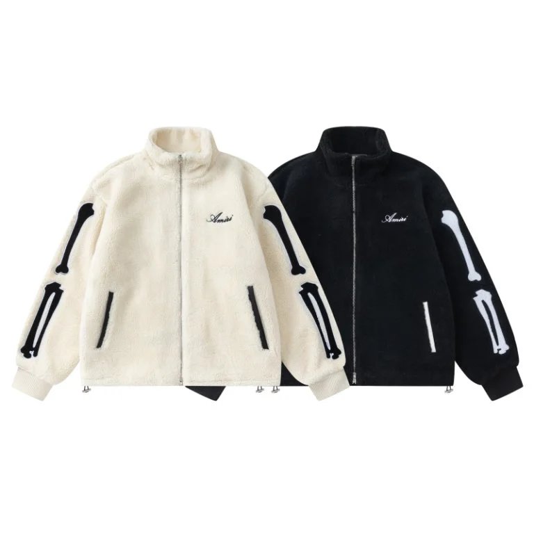 AMIRI Bone Series Black and White Trendy and Cool Coat