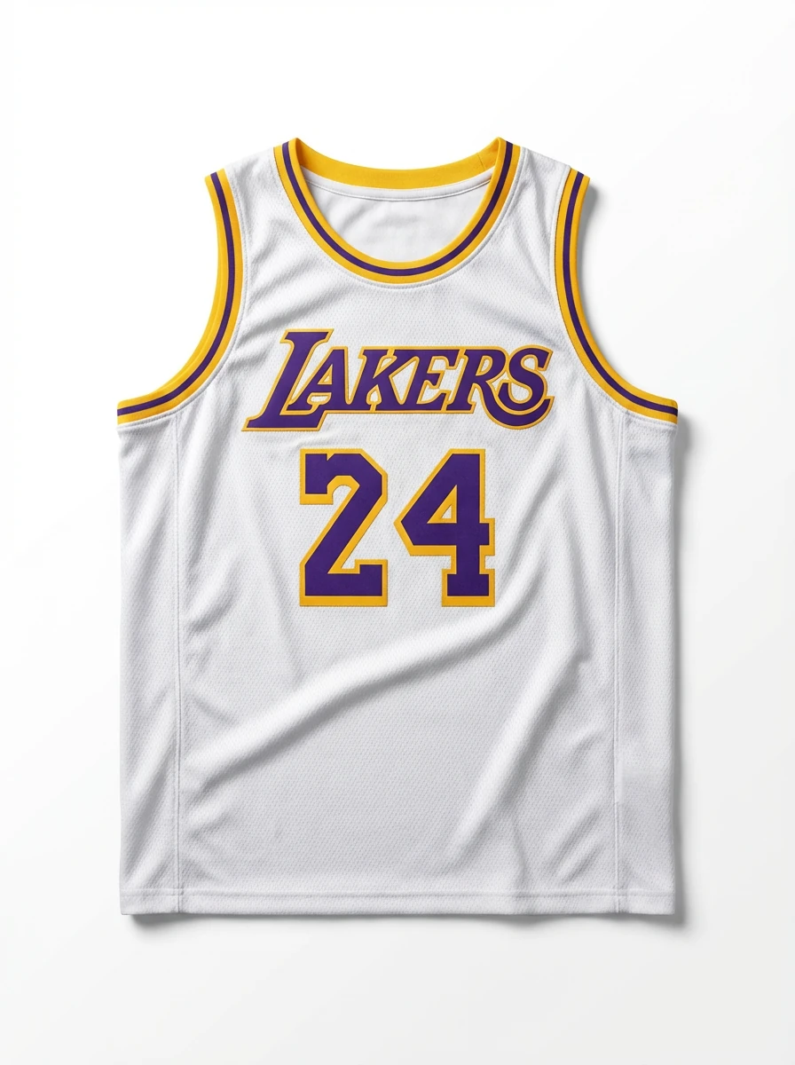 The No. 24 white jersey of the Kobe Lakers.
