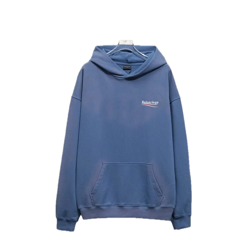 Balenciaga simple style blue hoodie