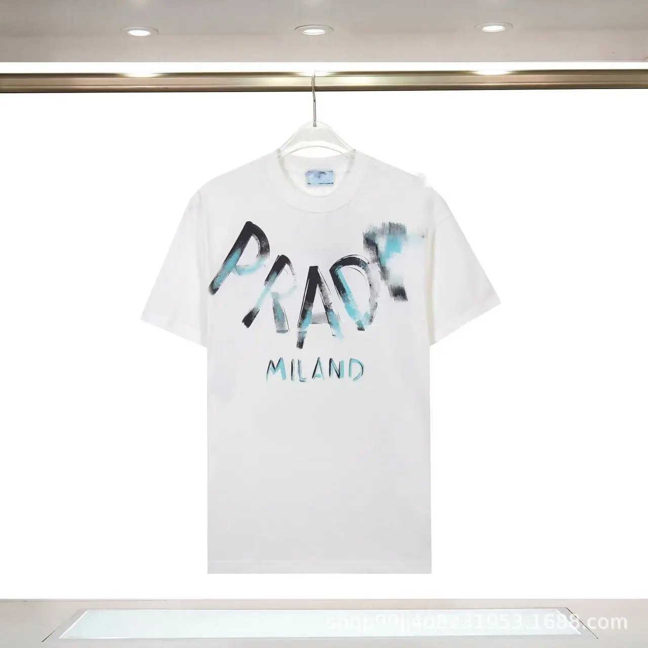 Prada Graffiti Street Style White Short-sleeve T-shirt