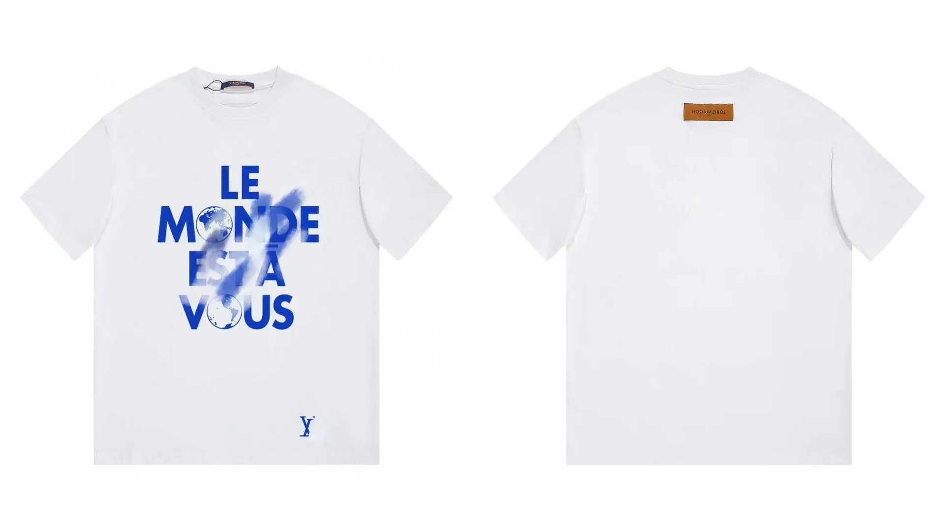 Louis Vuitton Letter Print Street Style White T-Shirt