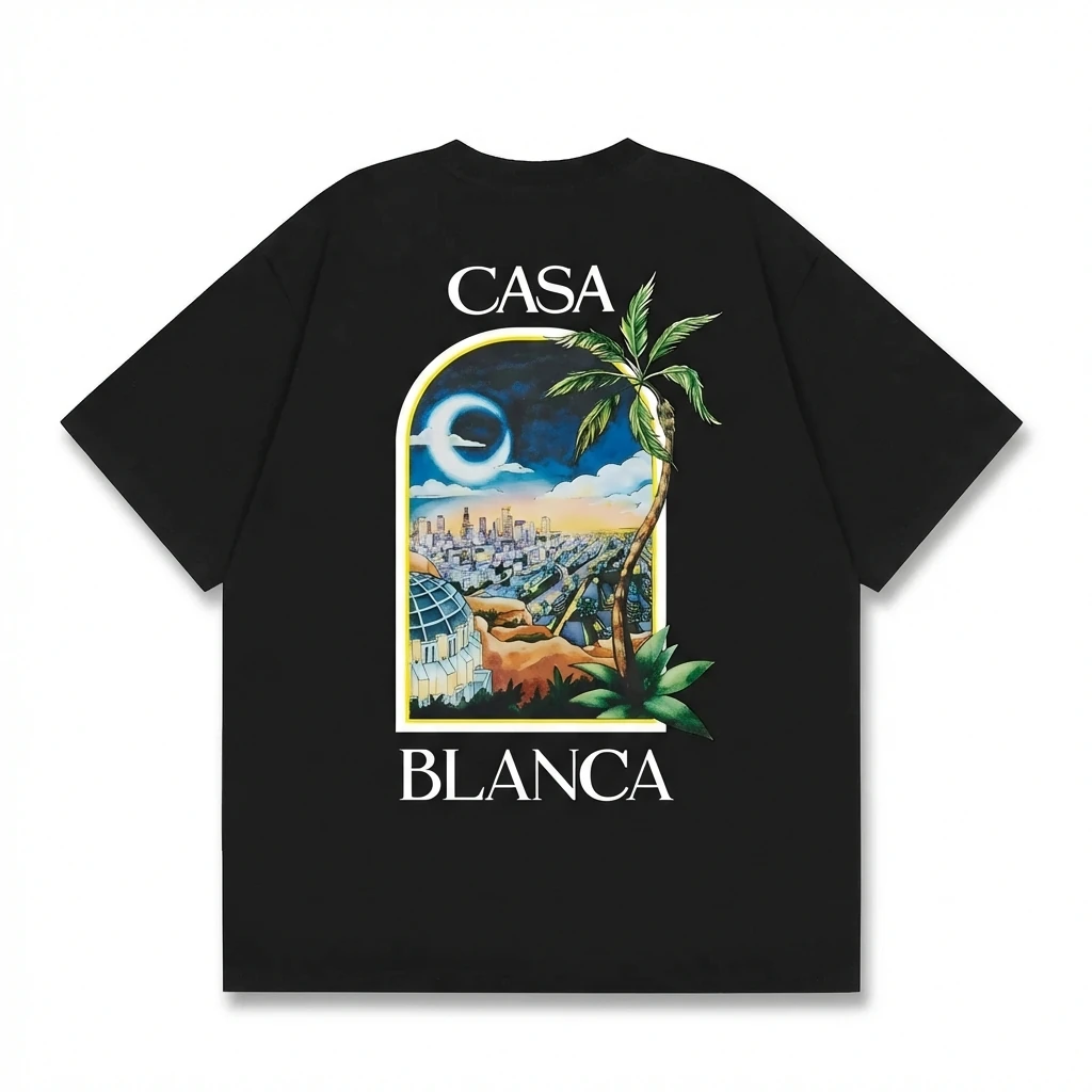 Casablanca Print Trendy Black T-shirt