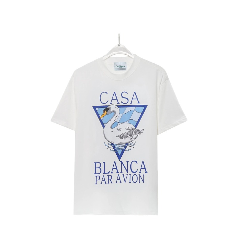 Casablanca Swan Print White T-shirt