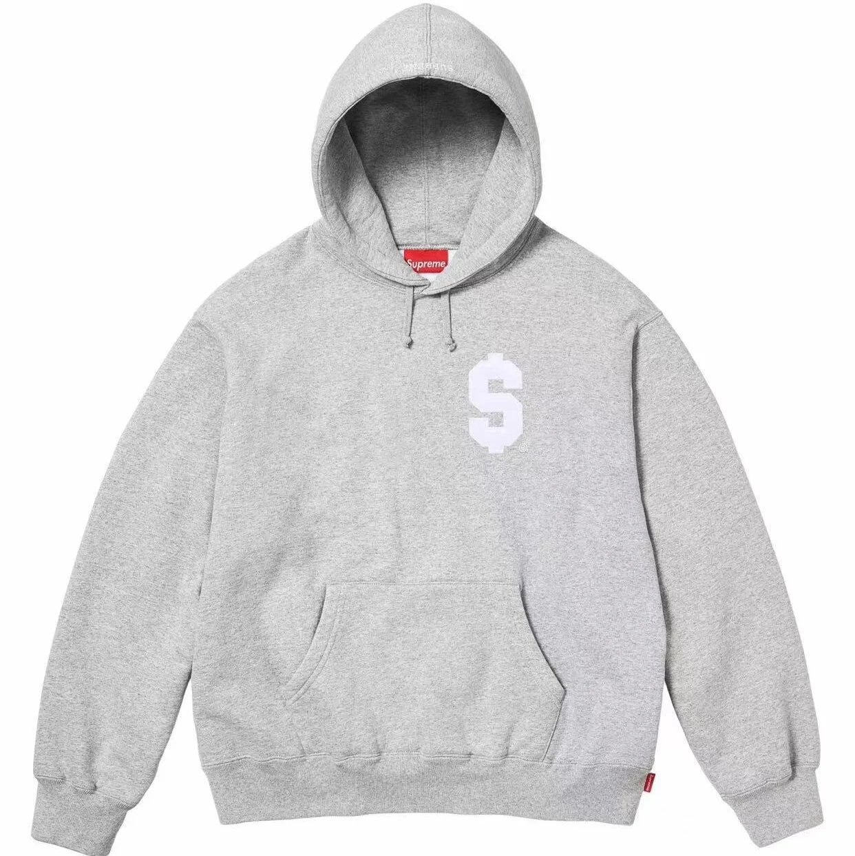 Supreme Travel Logo hoodie Gray Red Oversized with Soft Visual Tone