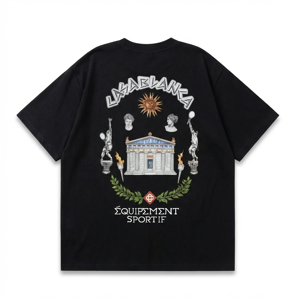Casablanca retro style black T-shirt